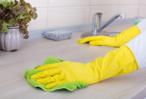 Professional carpet cleaning pricing discussion with a quote sheet and cleaning equipment