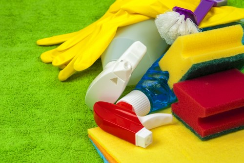 Cleaning equipment and protected interior workspace